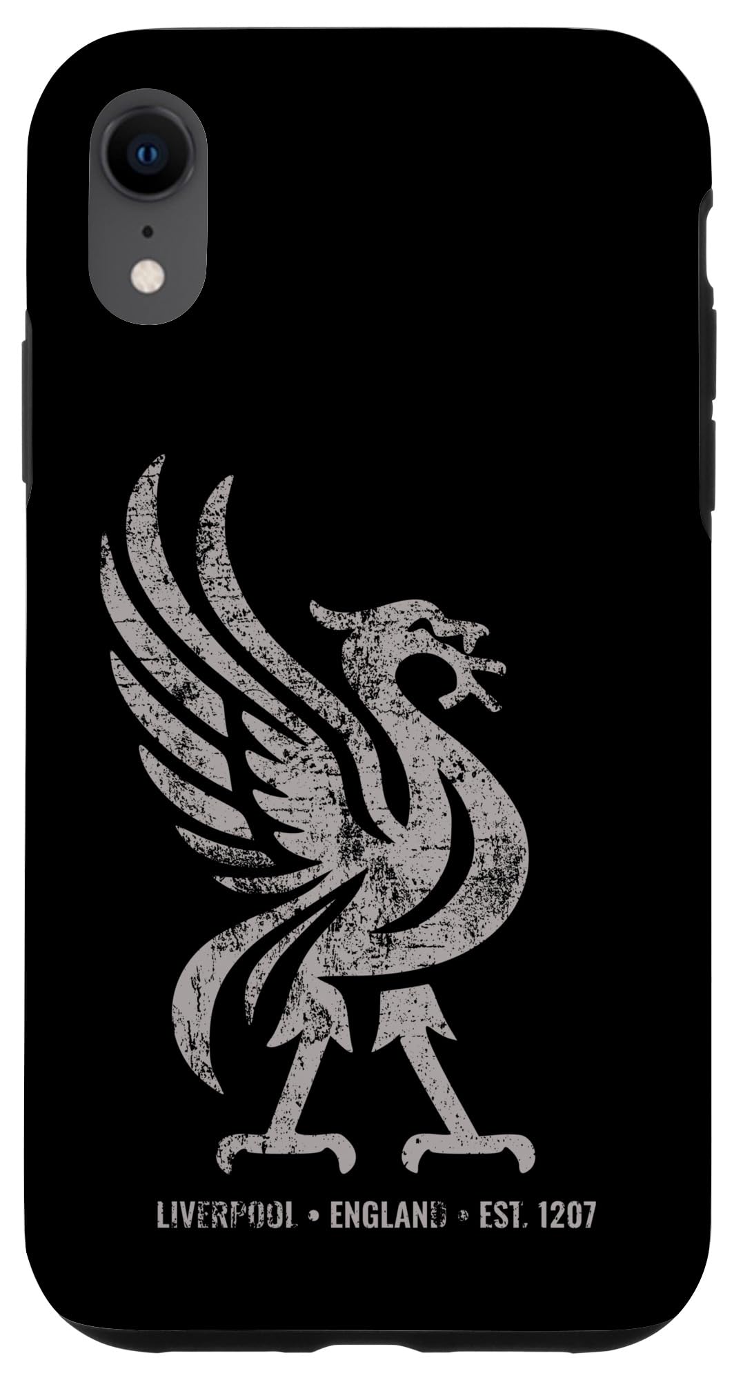 リバプール イングランド Est.1207 Colossal Liverbird Grey Age スマホケース iPhone XR 用
