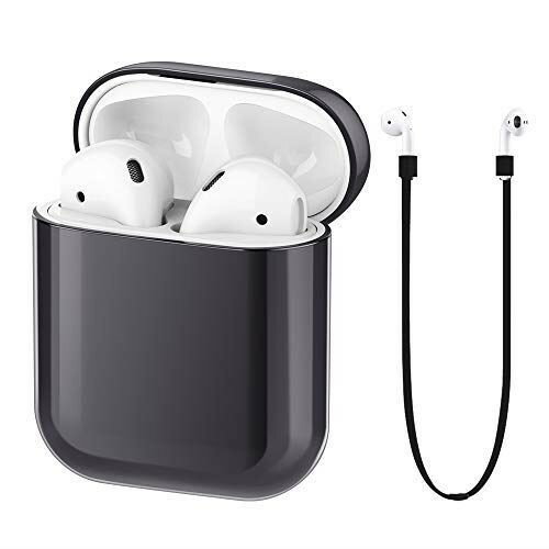 FRTMA Apple Airpodsケース対応PC保護カバー＆アンチロストストラップApple Airpods第一代アクセサリーキット(ガンカラー) PCガンカラー