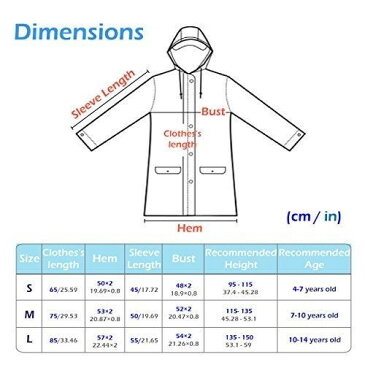 TRIWONDER キッズ 子供 レインコート 雨具 カッパ ランドセル対応 180°透明バイザー 反射ストリップ付き 男の子 女の子 通学 レインポンチョ