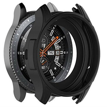 XIHAMA For galaxy watch 46mm スマートウォッチ 保護ケース TPUフレーム シリコン製 カバー 耐衝撃 (galaxy watch 46mm， 黒)