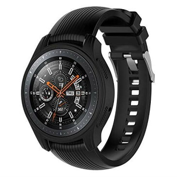 XIHAMA For galaxy watch 46mm スマートウォッチ 保護ケース TPUフレーム シリコン製 カバー 耐衝撃 (galaxy watch 46mm， 黒)