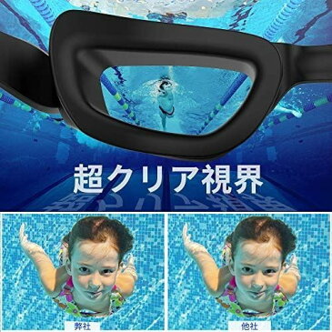 スイミングゴーグル Swimmaxt スイムゴーグル [2019年最新版/鼻翼一体設計] 水泳ゴーグル 曇り止め UVカット 水中メガネ ビーチ 海水浴 水中 競泳用ゴーグル 男女兼用 水中メガネ