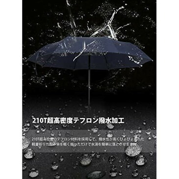 SAIVEINA 折りたたみ傘 軽量 丈夫な8本骨 210T超高密度撥水加工 コンパクト 折畳み傘 晴雨兼用 手動開閉 男女兼用 おりたたみ傘 紳士 レディース 傘 傘カバー付き メンズ傘 (ダークブルー)