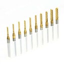 Bestgle 10ピース0.8mm-3.175mmエンドミル 彫刻ビット超硬バータングステンバー リューター ビット チタン・コート・カーバイド 高速度 工具...