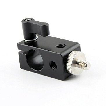 NICEYRIG ロッドクラップ シングルホール シングルロッドクランプ 5mmロッドに対応 調整可能 蝶ノブ1個 15mmレールコネクターアダプター 1/4インチネジ付き1/4インチネジ穴5個 −042