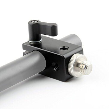 NICEYRIG ロッドクラップ シングルホール シングルロッドクランプ 5mmロッドに対応 調整可能 蝶ノブ1個 15mmレールコネクターアダプター 1/4インチネジ付き1/4インチネジ穴5個 −042
