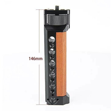 NICEYRIG 木製サイドハンドル ジンバルハンドル 木製ハンドル Zhiyun WEEBILL LAB専用 コールドシューマウント装備付き 木製+アルミ合金製 -329