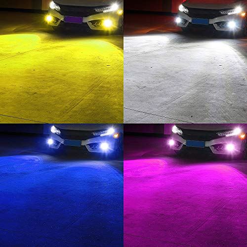 激安ブランド Catland 車用 Led フォグランプ H3 フォグ Ledバルブ イエロー ホワイト ブルー ピンク 4色 切り替え フォグライト ヘッドライト 汎用 Ledライト 黄色 3000k 白 6000k 青 フォグバルブ 12v 24v 高輝度 Cobチップ 3600lm 2 36w 2 ファン 冷却