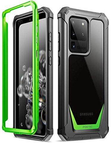 Galaxy S20 Ultra ケース、ギャラクシーS20 ウルトラ 専用 2020 スマホケース、耐衝撃、サムソン 携帯電話ケース、防塵、Poetic Samsung Galaxy S20 Ultra Guardian Case ((2020 年 新デザイン)、グリーン