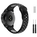 ATiC GARMIN Fenix 5 / Fenix 6 / Fenix 5 Plus バンド ガーミン 交換用バンド 腕時計バンド スマートウォッチバンド 高品質シリコン 交換ベルト 軽量 耐久性調整可能 235mm-195mm腕首フィット Forerunner 935/Approach S60/Quatix 5適用 Black Gray