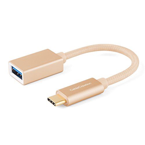 USB-C OTG ケーブル， CableCreation USB 3.1 Type C to USB 3.0 A 変換アダプタ オス-メス ゴールド 0.15m