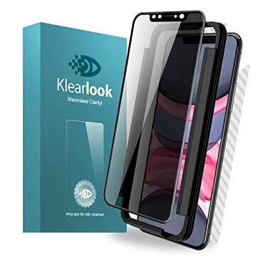 iPhone 11 ガラスフィルム 360°覗き見防止 Klearlook【上下左右360度プライバシー防止系列・全面保護ガラス】iPhone11 6.1インチ 強化ガラス ケースに干渉せず 付け易い道具付き 硬度9H 指紋防止 気泡ゼロ フルカバー