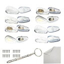 メガネ鼻パッド エアクッション 8ペア 柔らかい シリコン 眼鏡メガネずり落ち防止 鼻あて ズレ落ち防止タイプ(交換用ネジ・ドライバー ・クロス)