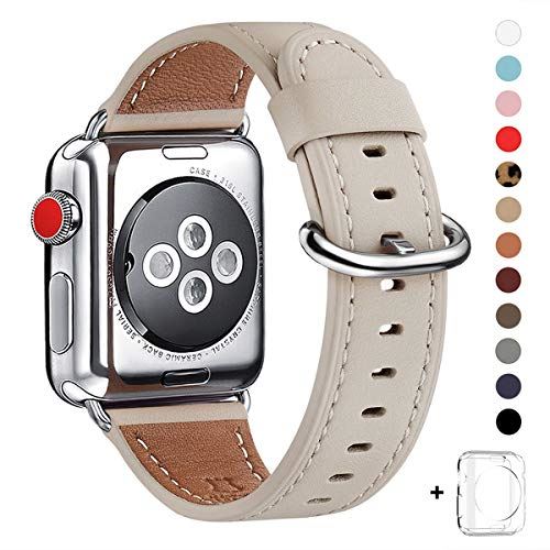 WFEAGL コンパチブル Apple Watch バンド,は本革レザーを使い、iWatch Series 6/SE/ 5/4/3/2/1、Sport、Edition向けのバンド交換ストラップです コンパチブル アップルウォッチ バンド (38mm 40mm, アイボリーホワイト+シルバー バックル) WFEAGL コンパチブル Apple Watch バンド,は本革レザーを使い、iWatch Series 6/SE/ 5/4/3/2/1、Sport、Edition向けのバンド交換ストラップです コンパチブル アップルウォッチ バンド (38mm 40mm, アイボリーホワイト+シルバー バックル)
