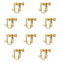 ジュエリー 10個入り 手芸 手作り用 パーツ イヤリング 耳穴なし アクセサリーパーツ ネジバネ式 (ゴールド)