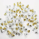 ピアス キャッチ 50ペア100個 ゴールド シルバー アクセサリー パーツ diy材料 ステンレス シリコン ハンドメイド DIY 手芸材料 ジュエリー修復 (丸型 100個)