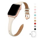 WFEAGL コンパチブル apple watch バンド 38mm 40mm，コンパチブル アップルウォッチ バンド iWatch series 5/4/3/2/1，トップグレード革 スリム＆薄型交換用リストバンド (38mm 40mm， アイボリーホワイト バンド+ゴールドバックル)