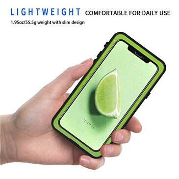 Lanhiem iPhoneX 防水ケース iPhoneXSケース(5.8インチ)完全防水 IP68米軍規格 指紋認証/Face ID認証対応 タッチ可 耐衝撃 滑り止め 防塵 防雪 水中撮影 ワイヤレス充電サポート超軽量 薄型 付け外し簡単 全面保護のiPhoneX/XS防水ケース 緑 iphone X/XS 黒