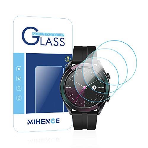 【3枚】 Mihence Compatible Huawei GT Elegant 保護フィルム， 9H ガラス保護フィルム 対応 Huawei GT Elegant Smartwatchスマート腕時計 2.5Dラウンドエッジ ウォッチ指紋防止保護膜