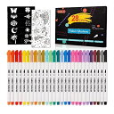 Shuttle Art 布描き用ペン 布ペン 布用マーカー ファブリック用 28色セット カラーペン 名前ペン 水性 速乾 耐水 布に印付け用 手作り ハンドメ...