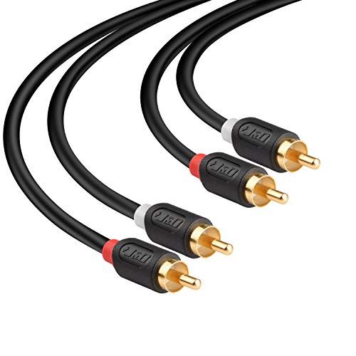 J&D 2RCA to 2RCA ケーブル、RCAケーブル金メッキ[AudioWaveシリーズ] 2 RCAオス- 2 RCAオスステレオオーディオケーブル - 2.7 Meter