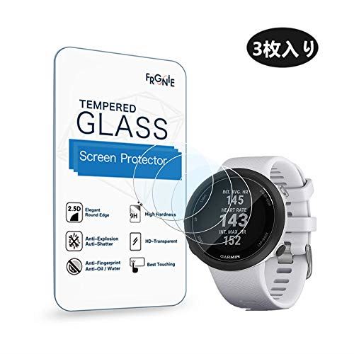(3枚入り) Frgnie for Garmin Swim 2 腕時計 スクリーン保護フィルム， 9H 強化 ガラス 保護フィルム 対応 Garmin Swim 2 Smartwatch