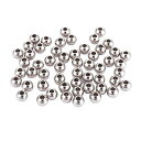 UNICRAFTALE 約500個 3mmx2mm 304ステンレス製ラウンドビーズ ボールビーズ 銀色 金属色 スペーサービーズ 単色 糸通しビーズ ストッパ...