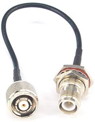 RP TNCオス - RP TNCメス同軸アダプタピグテールジャンパケーブル15CM RG174ケーブル