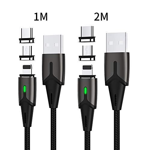 レビューで送料無料 Animo アニモ I Product Type C Micro Usb マグネット 充電ケーブル 1m 2m 3a急速充電 データ転送 断線防止 ナイロン編み ライトニングケーブル 充電コード 磁力 脱着式ケーブル 独創外見 1m 2mセット ブ Tropicozacatecas Com