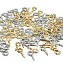 ネジヒートン 4*8mm ゴールド*100個+シルバー*100個 uvレジン アクセサリー パーツ 金具 ハンドメイド 手芸 クラフト DIY ネジ型【金+銀 4*8mm】
