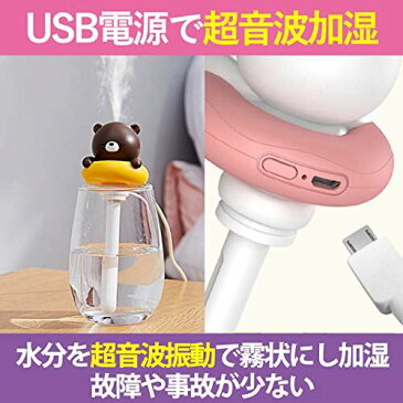 HAMILO 超音波式卓上加湿器 アロマディフューザー USB給電式 4点セット