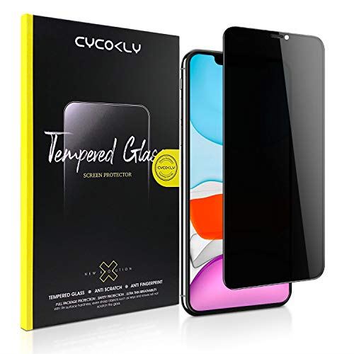 【2020進化版】iPhone 11 pro max/iPhone xs max用 ガラスフィルム 覗き見防止【25° プライバシー保護】CYCOKLY 3D全面保護 日本製素材旭硝子製 防塵 硬度9H 指紋防止 高速自動吸着 気泡防止 iPhone 11 pro max/iPhone xs max 6.5インチ