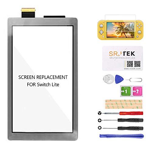 SRJTEK タッチスクリーンデジタイザーfor Nintendo Switch Liteのみ タッチパネル -フロントガラスの交換 Switch Lite交換部品 修理 修理セット 修理パーツ 部品交換+ツール修理キット+保護フィルム(ザシアン・ザマゼンタ限定グレー)