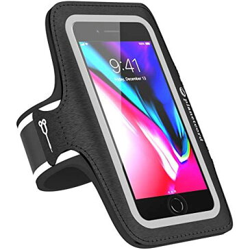 planetcord sports ランニングアームバンド 防水アームバンド 【 6.6インチ以下のスマホ全機種対応 】 非再生高品質TPU採用 (ブラック) PCS-002-BK