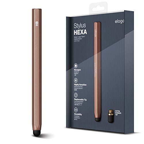elago STYLUS HEXA タッチペン 99％ ピュアアルミ スタイラスペン 各種 スマートフォン / タブレットPC 対応 替え芯 付 チョコ