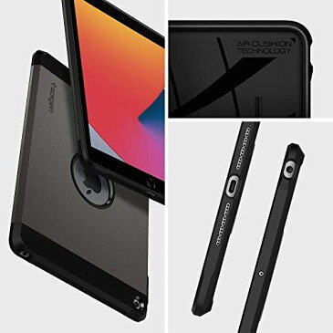 【Spigen】 iPad 10.2 ケース (第8世代 2020モデル / 第7世代 2019モデル) 兼用 ケース 米軍MIL規格取得 耐衝撃 落下 衝撃 吸収 タフ・アーマー ACS00375 (ガンメタル)