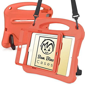 Bam Bino Cases SPACE SUIT 耐衝撃 ケース 【 iPad 10.2 第8世代 / 第7世代 / Air 10.5 2019 第3世代 / Pro 10.5 2017】 子供 ペンシル収納 ショルダーストラップ 画面保護 スタンド 軽量 (タンジェリン) iPad 10.2 第8世代 / 第7世代 / Air3 10.5 / Pro 10.5