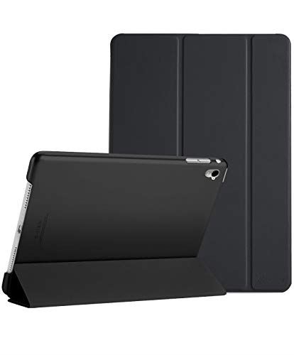 ProCase iPad Pro 9.7 ケース スマート 超スリム スタンド フォリオ保護ケース 半透明フロスト バックカバー 対応機種: iPad Pro 9.7 2016 (A1673 A1674 A1675) - ブラック