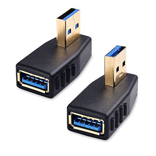 Cable Matters USB 3.0アダプタ L字型 USB L字 USB L型 タイプA オス メス 左向きと右向き 直角90度 方向変換 超高速 5Gbps対応 2個セット