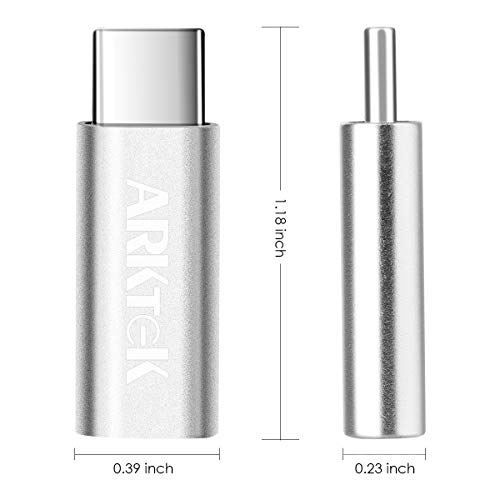 【4個セット】ライトニング → USB-C アダプタ ARKTEK ライトニング (メス) から USB タイプC 変換 アダプタ 充電可能 Pad Pro 2018 Xperia One Note 10 他対応 (銀、イヤホン、急速充電、データー不対応)