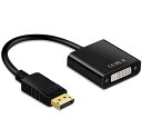 Displayport DVI 変換ケーブル 1080P信号 安定伝送 DP オス DVI メス 変換 アダプタ 金メッキコネクタ 内臓デコード チップ DVI24+5 メス 変換ケーブル ブラック