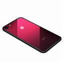 SUMart iPhone SE ケース 第2世代 iPhone8 ケース iPhone7 ケース グラデーション 強化ガラスケース 硬度9H TPUバンパー ハードケース おしゃれ qi対応 傷つき防止 (iPhone7/8 4.7インチ, ルビーレッド)