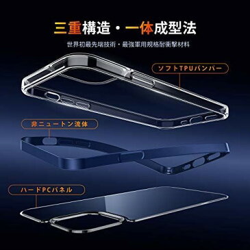 TORRAS 超高耐衝撃 iPhone 12 mini 用ケース 高透明 米軍MIL規格取得 非ニュートン流体 SGS認証 十倍黄変防止 画面レンズ保護 滑り防止 2020新型 アイフォン12 mini 用カバー ダーブルー Patronus Series