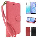 シズカウィル(shizukawill) OPPO Reno3 A 手帳型 ピンク色 PUレザー サクラ ドロップ ケース カバー ビンテージストラップ付 カード収納あり オッポ リノスリー リノ3a reno3a opporeno3a リノエー スマホケース SAKURA DROP