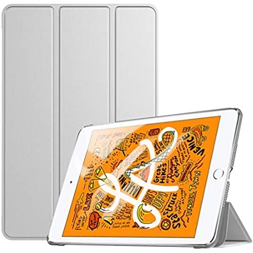 TiMOVO iPad Mini5 ケース 2019 第五世代 iPad Mini4 ケース 7.9インチ用 半透明 PC製 PUレーザー 三つ折り スタンド マグネット内蔵 オートスリープ機能 耐衝撃 軽量 (Silver)