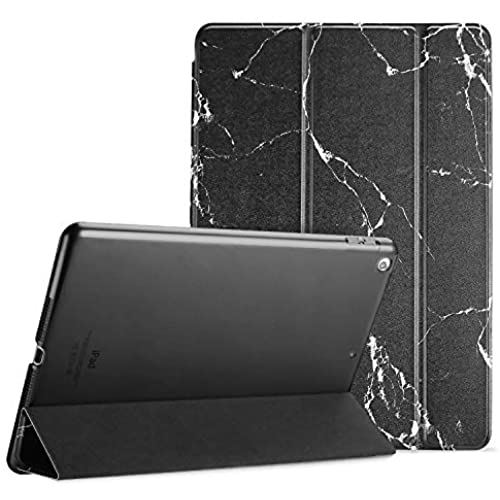 ProCase iPad 9.7"(旧型)ケース スマート 超スリム スタンド フォリオ保護ケース 半透明フロスト バックカバー 対応機種:iPad 9.7" 第6世代 2018 / 第5世代 2017 - ブラックマーブル