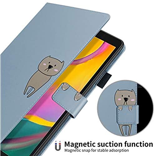 Samsung Galaxy Tab A 10.1 2019（SM-T510 /T515/T517）10.1インチ用 ケース ギャラクシーTab Aタブレット手帳型 オートスリープ カードペン収納 ビジネス 女性 男性 人気 耐衝撃 全面保護 スタンド多角度調整 おしゃれTPU Tablet カバーグレー+ブラウン 青い