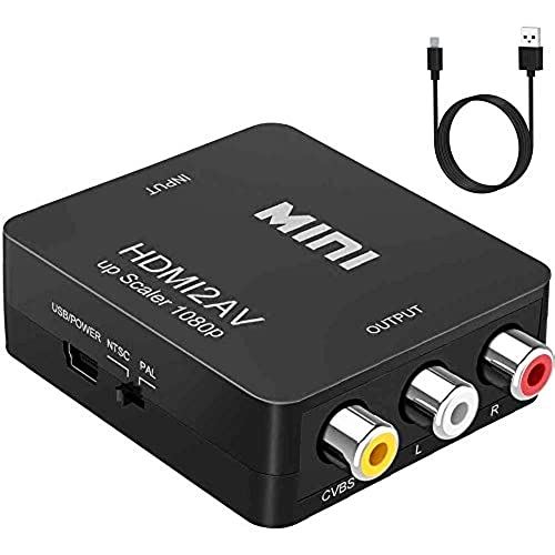 HDMI to RCA 変換コンバーター HDMI to AV コンポジット 1080P 音声出力可 USB給電 テレビVHS VCR DVDなどの互換性 hdmiをサポートする旧式テレビネットワークセットトップボックス Xbox PS4 ...