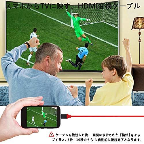 HDMI変換ケーブル スマホからテレビに接続ケーブル iPhone/Android 兼用 1080P 高解像度 設定不要 TV/プロジェクター iPhone/iPad/Android適用 iOS14/13対応 hdmi 変換アダプター 2m