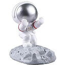 Fumemo スマホ ホルダー 宇宙飛行士 かわいい 卓上 置物 携帯電話 ホルダー スマホたて スタンド アストロノート おもしろい グッズ (手シルバー)